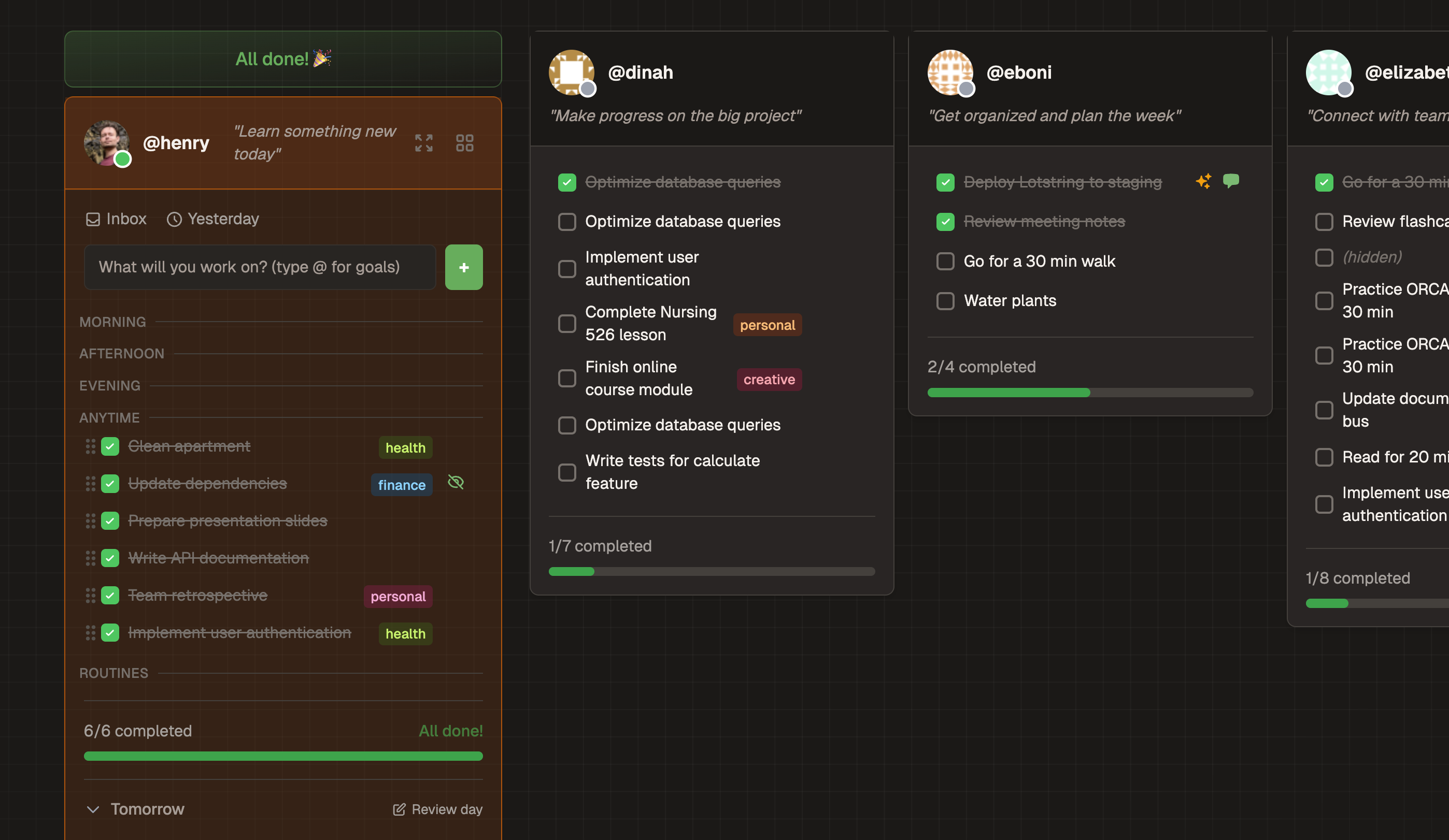 Flock dashboard screenshot