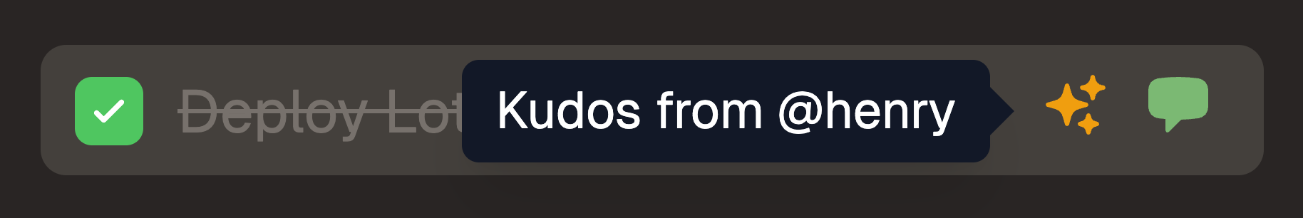 Kudos from a friend on a completed todo